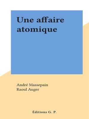 cover image of Une affaire atomique